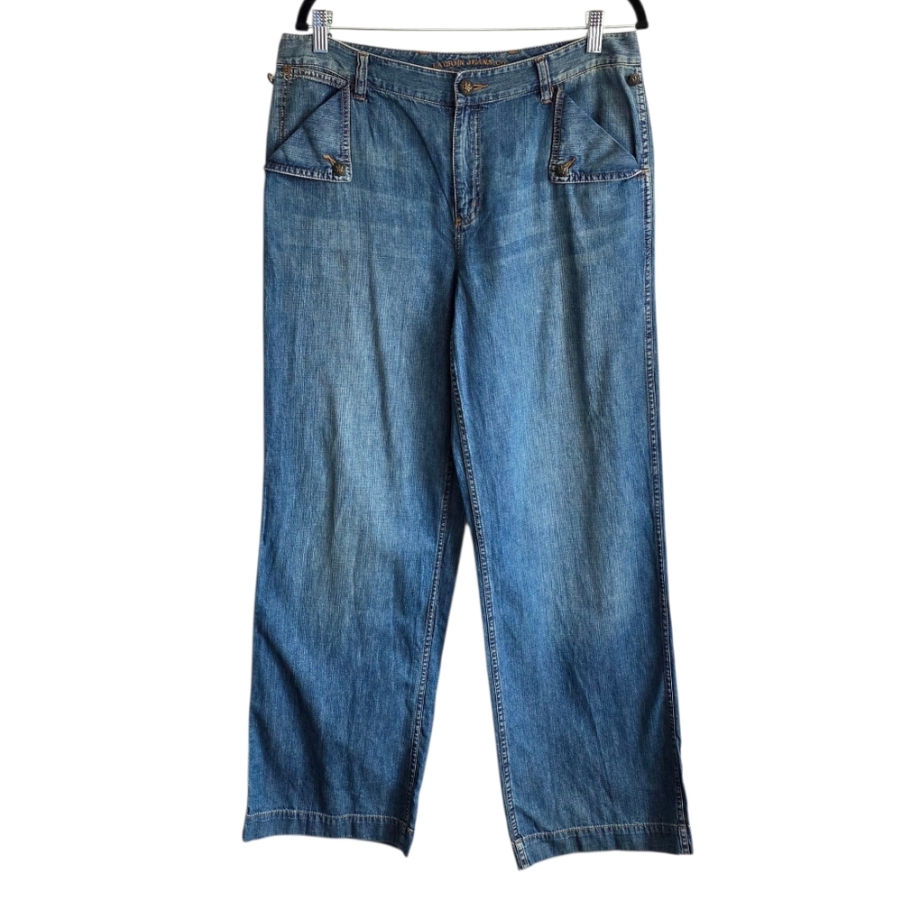 Ralph Lauren Marseilles Jeans Amagansett Blue Wide Leg 10 Y2K